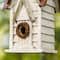 Glitzhome® 12" Washed White Distressed Cottage Birdhouse